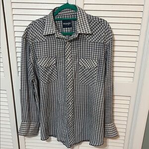 Wrangler Blue and White Pearl snap